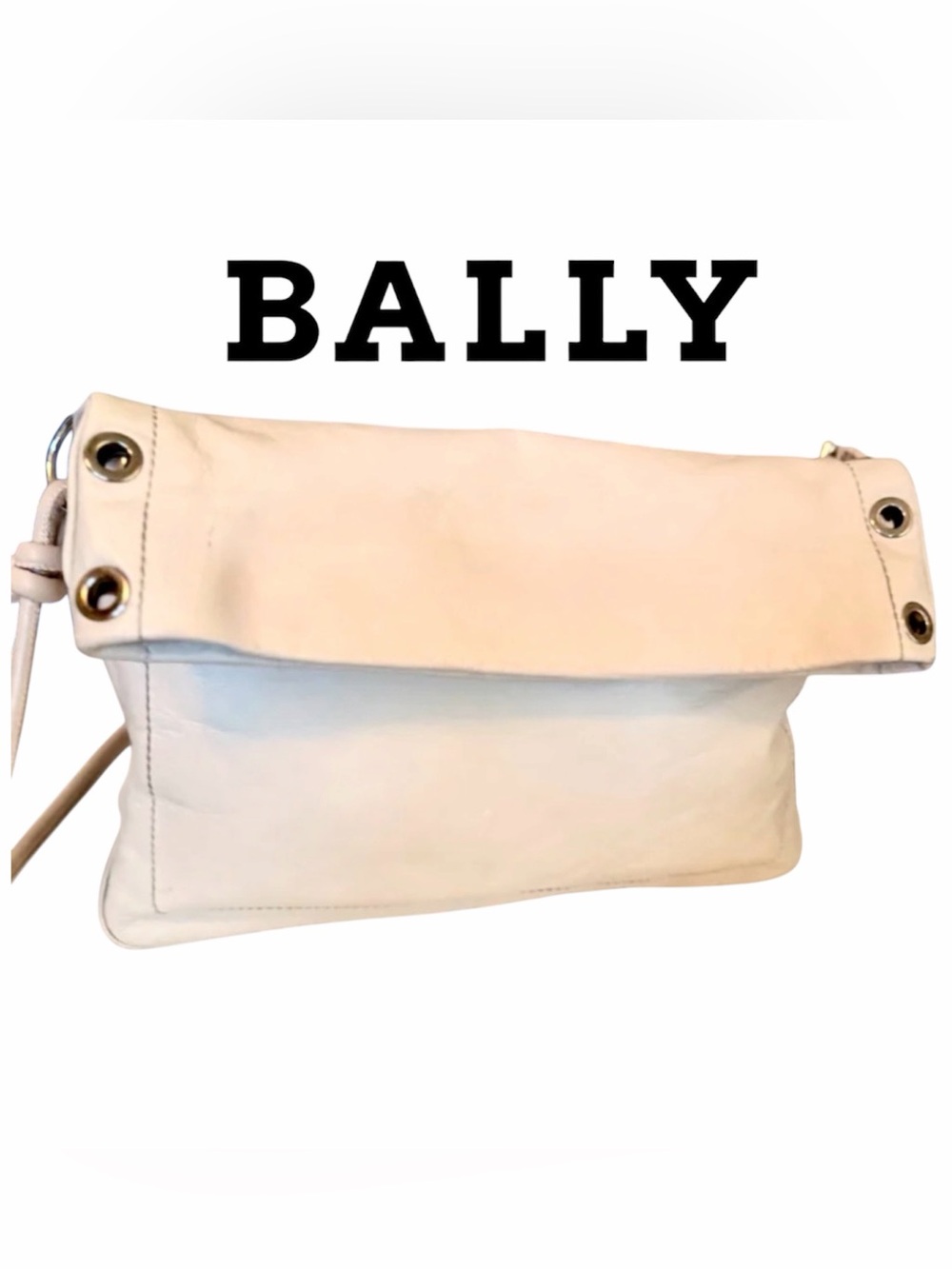 Bally Flat Supple Smooth Italian Genuine Cowhide Leather Flap Shoulder Bag